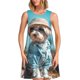 thumbnail image 1 of Disketp Stylish Dog in Denim Outfit para Vestido sin Mangas para Mujeres, Vestidos de Verano para Mujeres, Casual y Holgado para la Playa, 1 of 7