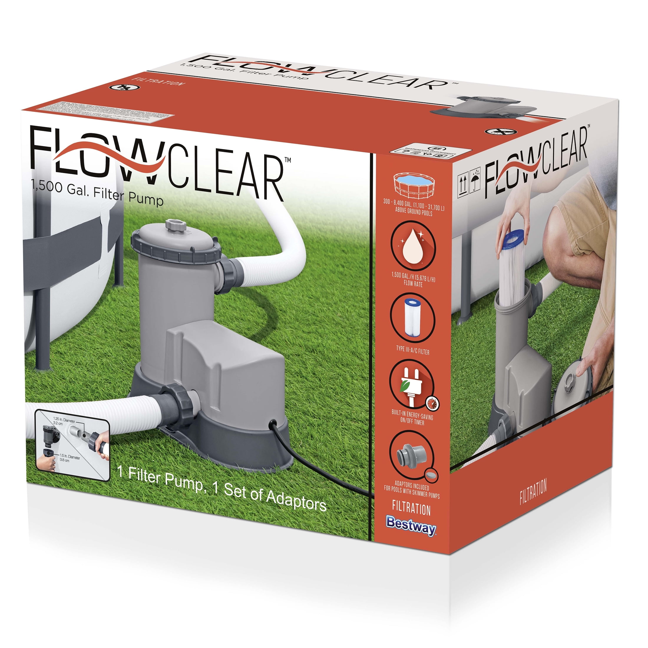 Flowclear 1500GAL Above Ground Pool Filter Pump