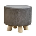thumbnail image 2 of Round Small Foot Stool Ottoman Creative Footrest for Indoor Entryway Nursery Dark Gray, 2 of 8
