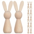 thumbnail image 1 of 12 figuras de conejo de madera en blanco, conejo de Pascua de madera, conejo de Pascua de madera para pintar, muñecos de madera sin terminar, 1 of 8