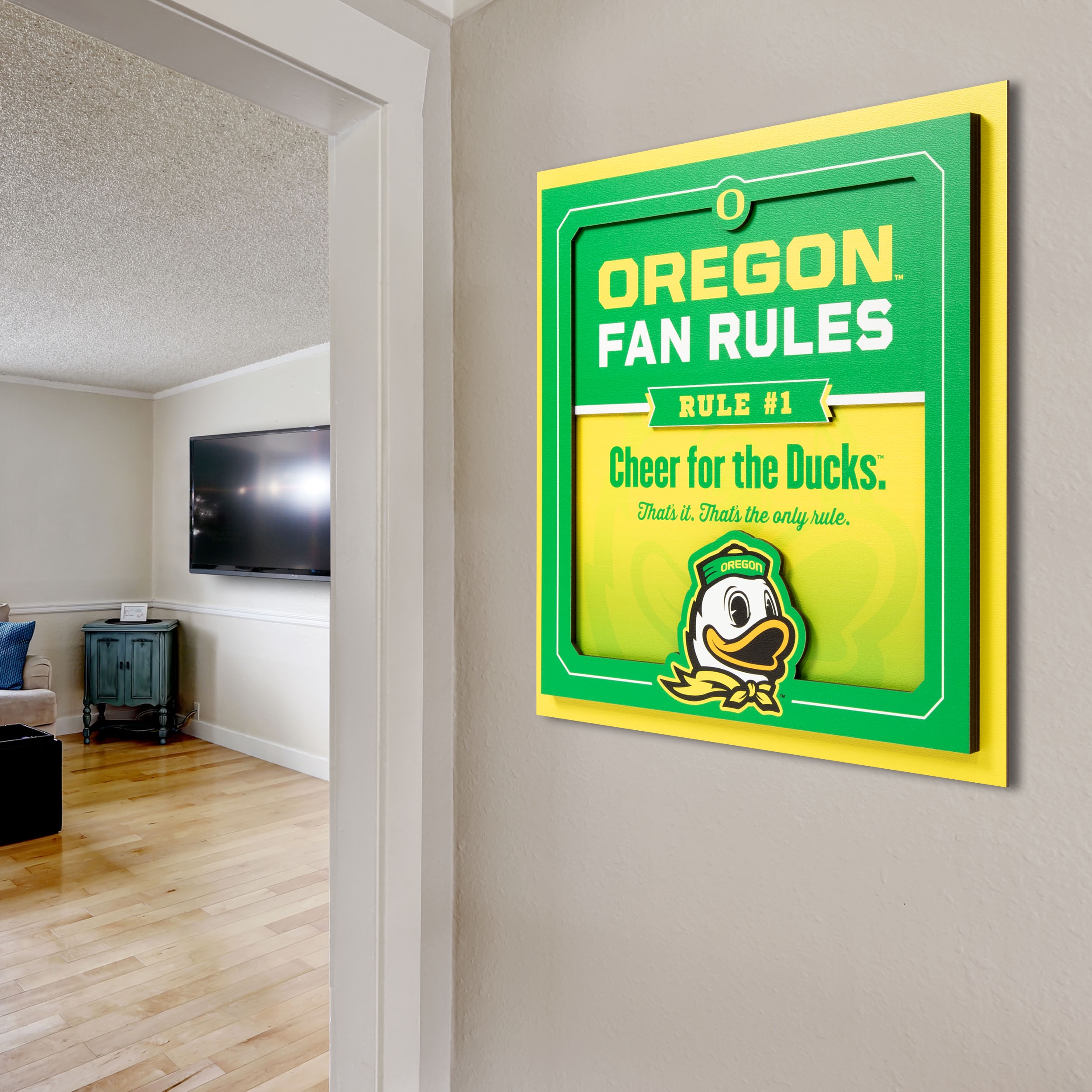 YouTheFan NCAA Oregon Ducks Fan Rules 3D Wall Art