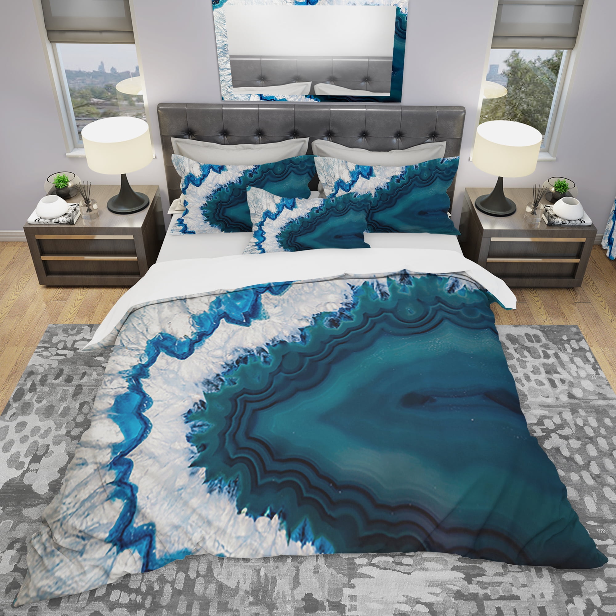 Designart 'Blue Brazilian Geode' Modern & Contemporary Duvet Cover Set