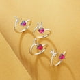 thumbnail image 3 of ORUYROP Silver Initial Rings Cubic Zirconia Heart Rings for Women Adjustable Letter Rings Birthday Jewelry Gift for Mom Girlfriend Christmas, 3 of 7