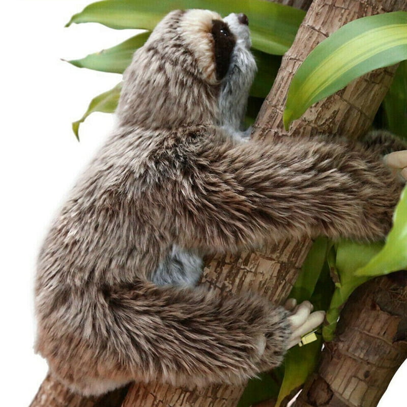 35CM Cute Sloth Plush Animals Lying Three Toed Cuddly Soft Stuffed Toy Kid Doll 
