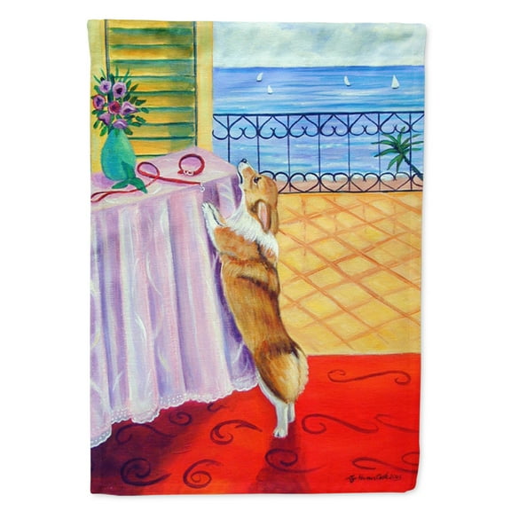 Carolines Treasures 7285-FLAG-PARENT Corgi Flag  multicolor