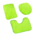 thumbnail image 1 of JeashCHAT - Juego de 3 alfombras de baño, supersuaves, antideslizantes, absorbentes, de felpa, de color liso, color verde, 1 of 5