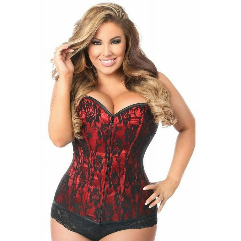 Daisy Corsets Lavish Red Lace Corset, Black And Red Corset