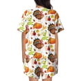 thumbnail image 3 of Bixox Women's Thanksgiving Turkey Printed Pajama Set 2 Piece Lounge Set Top and Shorts Soft Pajamas, Shorts with Pockets, 3 of 7