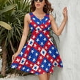 thumbnail image 3 of American Flag Blue Red White Dress Summer Street Style Dresses Female Sleeveless Printed Sundress, 3 of 7