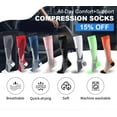 thumbnail image 5 of Compression Socks for Women & Men Circulation 15-25mmHg -Circulation Support Socks Knee high Wide Calves is Best Support for Athletic Travel, 5 of 7