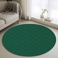 thumbnail image 3 of 3.3ft Washable Round Rug, Green Rhombus Non-Slip Circle Area Rug for Entryway Bedroom, Modern Green Plaid Abstract Geometric Diamond Lattice Indoor Accent Floor Mat for Home Decor, 3 of 9