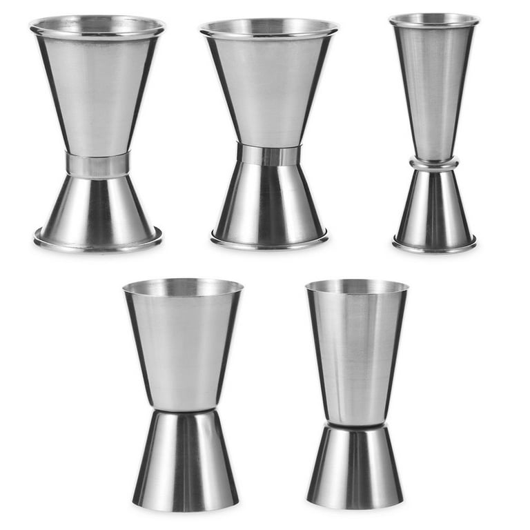 Farfi Stainless Steel Double Shaker Cup Bar Cocktail Jigger Liquor Measuring  Tool (L) 