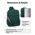 thumbnail image 2 of Mochila para portátil FADEON Leather Travel Green para mujer 15.6 pulgadas, 2 of 9