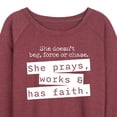 thumbnail image 3 of Instant Message - She Prays, Works, & has Faith - Women's Lightweight French Terry Long Sleeve Shirt, 3 of 6