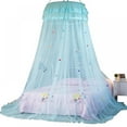 thumbnail image 4 of Round Hoop Princess Girl Garden Lace Bed Crown Mosquito Net,Suitable For Queen Shuangquan King Size Bed,Four Colors,Size:25.6 "x 102" (Top Diameter X Height), 4 of 14