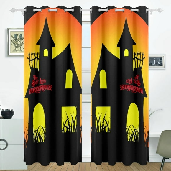 EREHome The Best Little Horror House Window Curtain Blackout Curtains Darkening Thermal Blind Curtain for Bedroom Living Room,2 Panel (52Wx84L Inches)