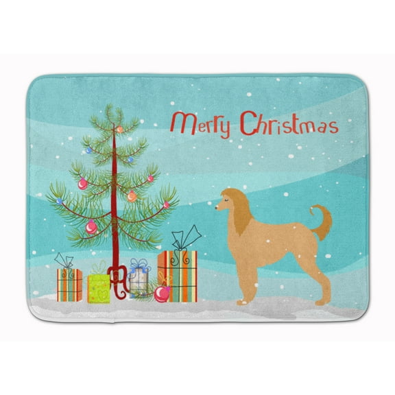 Afghan Hound Merry Christmas Tree Machine Washable Memory Foam Mat