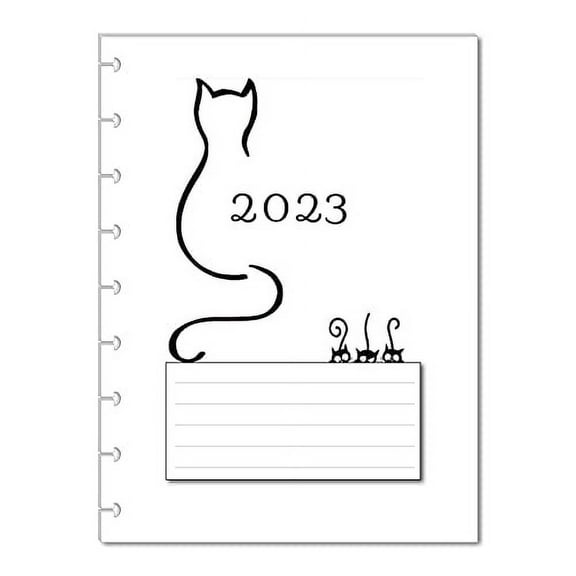 2023 Monthly Calendar Refills for 9 Disc Happy Planners (Cat)