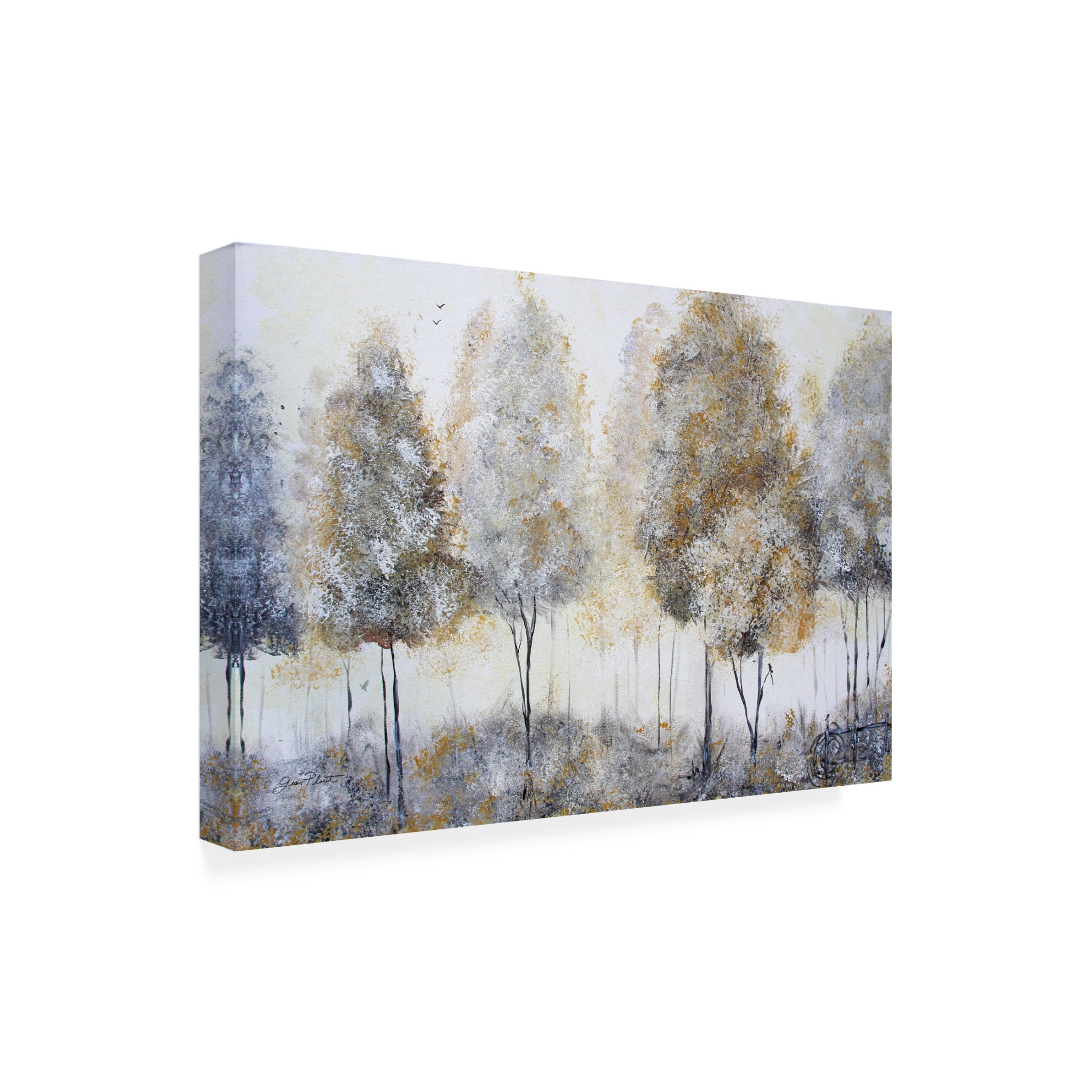 Canvas Wall Art - Jean Plout 'Forest of Gold A' Wall Art for Living Room, Bedroom, or Office Décor by Trademark Fine Art - 24 x 16 Inches