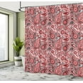 thumbnail image 4 of Ambesonne Mandala Shower Curtain, Persian Traditional Paisley, 69"Wx75"L, Pale Ruby, 4 of 4