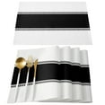 thumbnail image 3 of Black Stripes White Solid Color Texture Table Runner Home Wedding Table Mat Centerpieces Decoration Party Dining Long Tablecloth, 3 of 7