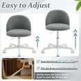 thumbnail image 3 of Ktaxon Armless Home Office Desk Chair Cute Mid Back Vanity Stool Teddy Velvet Swivel Task Chairs with Wheels Gray, 3 of 9