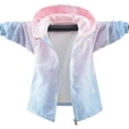 thumbnail image 1 of Kids Toddler Girls Long Sleeve Jacket Elastic Cuffs Gradient Color Hooded Casual Windbreakers for 5-12Y Punching Jacket Top Spring Autumn, 1 of 5