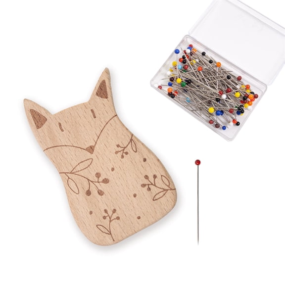 Pin Holder Pin Cushion with 100Pcs 38mm Long Straight Sewing Pin for Fabric Sewing Dressmaking Needlework