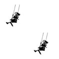 thumbnail image 4 of maskred Cute Girl On Swing Wall Stickers Delightful Inspiration To Room Has Strong 2Set, 4 of 6