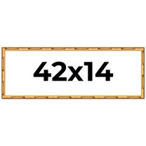 42x14 Frame Gold Bamboo Solid Wood Picture Frame | 1 Inch Moulding Width | Interior Frame Depth