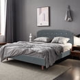 thumbnail image 2 of Costway Queen Upholstered Bed Frame Adjustable Diamond Button Headboard Easy Assembly, 2 of 9