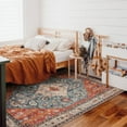 thumbnail image 3 of Wonnitar Boho Tribal Area Rug 5'x7' Large Washable Living Bedroom Rug Distressed Oriental Non-Slip Non-Shedding Print Floor Carpet for Dining Room Home,Rust, 3 of 10