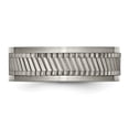 thumbnail image 3 of Auriga Fine Jewelry Titanium Sawtooth Design Flat w/Edge 8mm Band for Men Size 7, 3 of 7