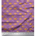 thumbnail image 1 of Soimoi Poly Georgette Fabric Fish & Shells Ocean Print Sewing Fabric Yard 42 Inch Wide, 1 of 2
