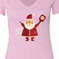 thumbnail image 4 of Inktastic Christmas Pickleball Santa Women's V-Neck T-Shirt, 4 of 5