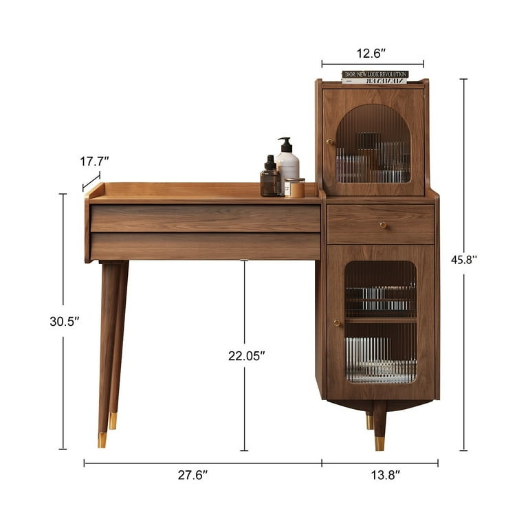 vanity jam×Divallyコラボ限定soppy JASIWAY Luxury Modern Makeup Vanity Desk with Wood and