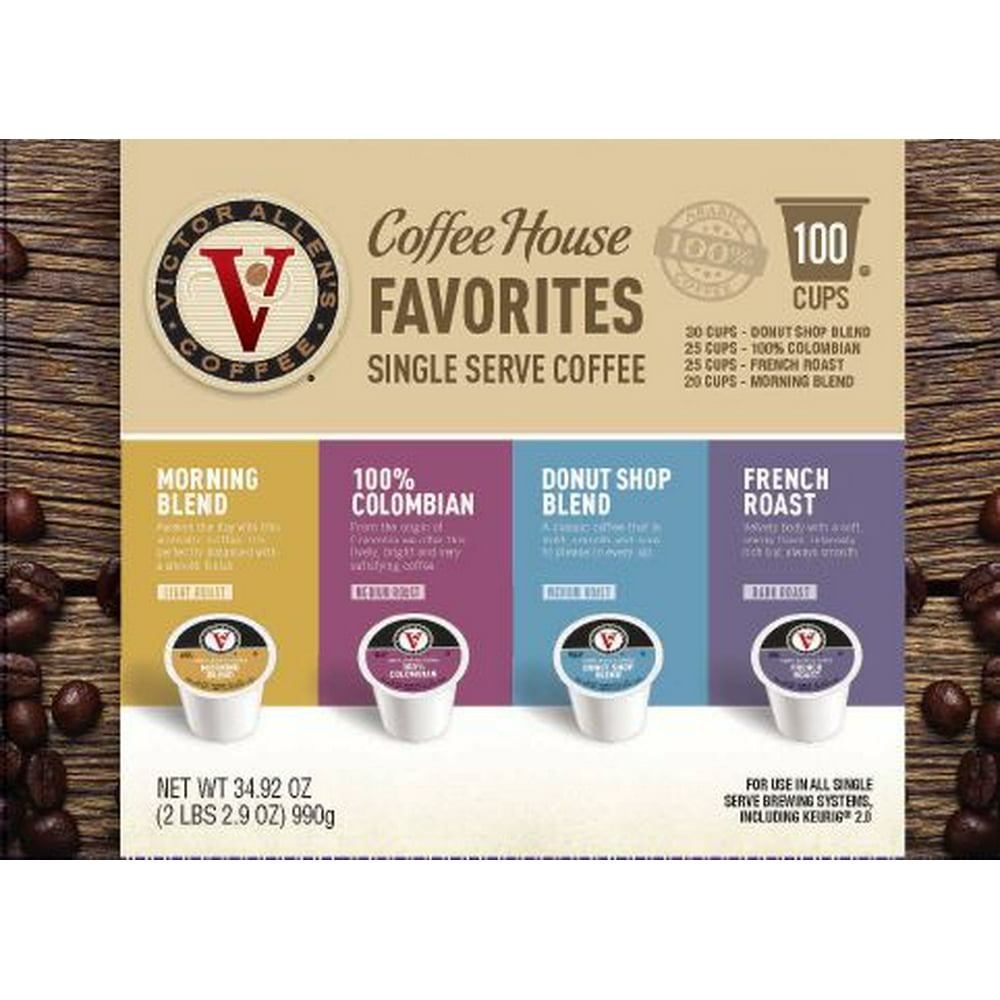 Victor Allen Single Serve Coffee Pods Variety Pack, 100 Count
