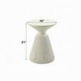 thumbnail image 2 of Uane Accent Table-Sculpted Natural White Cement-Round 16 Inch Top, 2 of 5