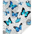 thumbnail image 3 of Butterfly Blanket Beautiful Blue Butterfly Throw Blanket Ultra Soft Flannel Butterflies Blanket Gifts for Kids Adults 40X50, 3 of 6