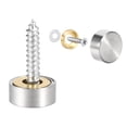 thumbnail image 6 of 12mm Mirror Screws Decorative Caps Cover Nails Polished Stainless Steel 2Pack, 6 of 6