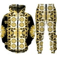 LEXAHO Sweat à Capuche Imprimé Dragon 3D Pour Homme - Pantalon Jogging Assorti - Tenue Sport Confortable