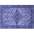 thumbnail image 1 of Ahgly Company Machine Washable Indoor Rectangle Medallion Blue Traditional Area Rugs, 7' x 9', 1 of 4