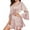 Pink, variant on Besolor Womens Silk Satin Robes V Neck Ruffle Long Sleeve Bathrobe Casual Pajama Mini Dress Sleepwear with Belt