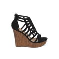 thumbnail image 2 of New Women Mark Maddux Victor-05 Faux Suede Caged Faux Wooden Platform Wedge, 2 of 6