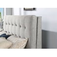 thumbnail image 5 of Gray Upholstered Low Profile Eastern King Size Bed 1pc Bedroom Furniture Mid-Century Modern Padded Fabric HB, 5 of 5