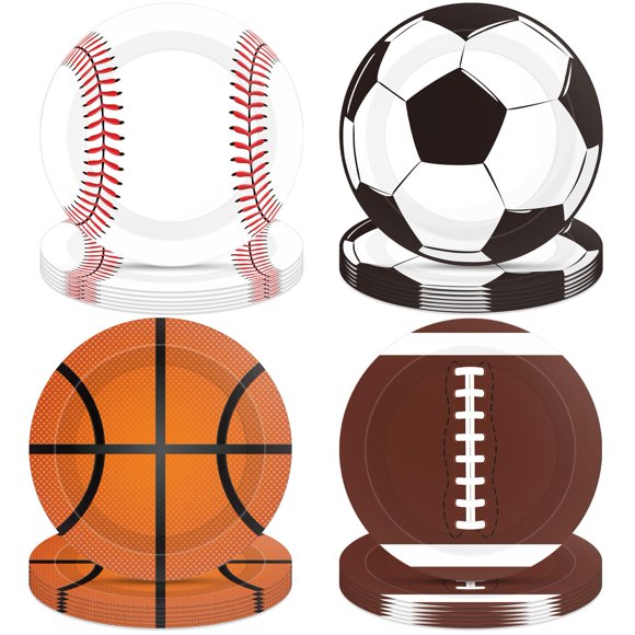 Platos para fiesta Fitoyplak, 40 piezas, 18 cm, temática deportiva