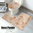 thumbnail image 4 of Toilet Lid Cover, 3Pcs Bathroom Rug Set , For Bathroom Washroom Jaune, 4 of 8