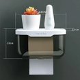 thumbnail image 3 of Toilet Paper Holder, Toilet Tissue Storage Box,Multifunction Toilet Paper Dispenser No Punching Storage Rack Roll Tissue Box(All Black), 3 of 5