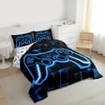 thumbnail image 3 of Castle Fairy Honeycomb Video Game Full Size Comforter Sets,Futuristic Plaid Bedding Sets, 3 of 8