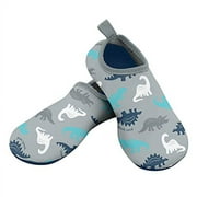 i play. by green sprouts unisex baby Socks Water Shoe, Gray Simple Dino, 9 US